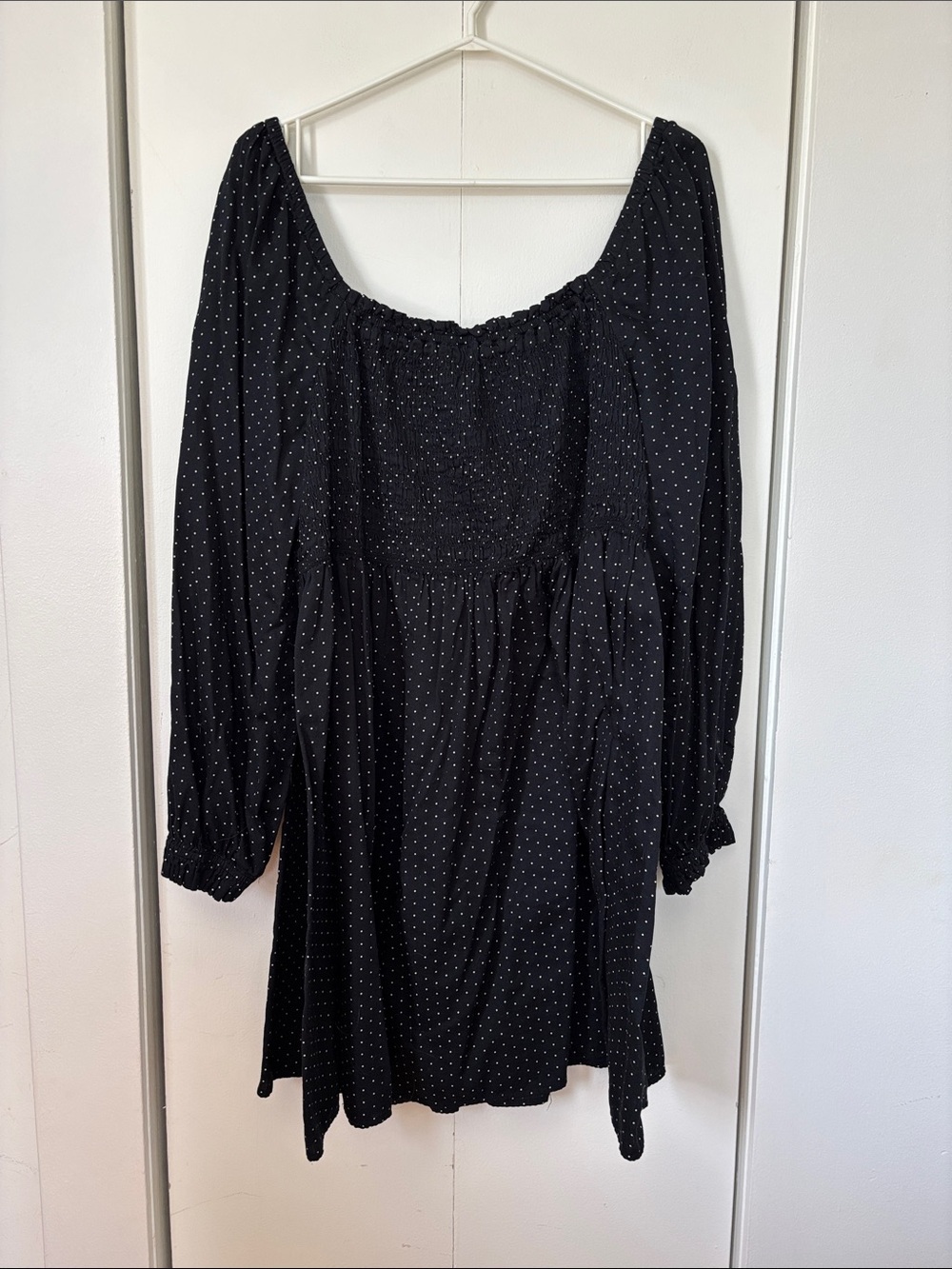 GAP XL Black Dress with White Polka Dots